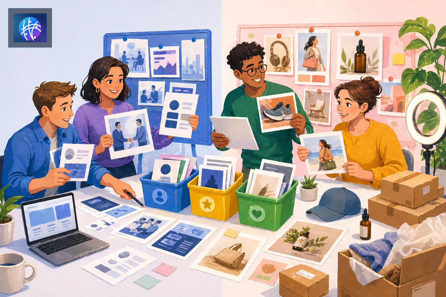 Advertising Creative Testing Examples for B2B and Ecommerce Teams bright advertising creative testing editorial hero image with Meshline logo