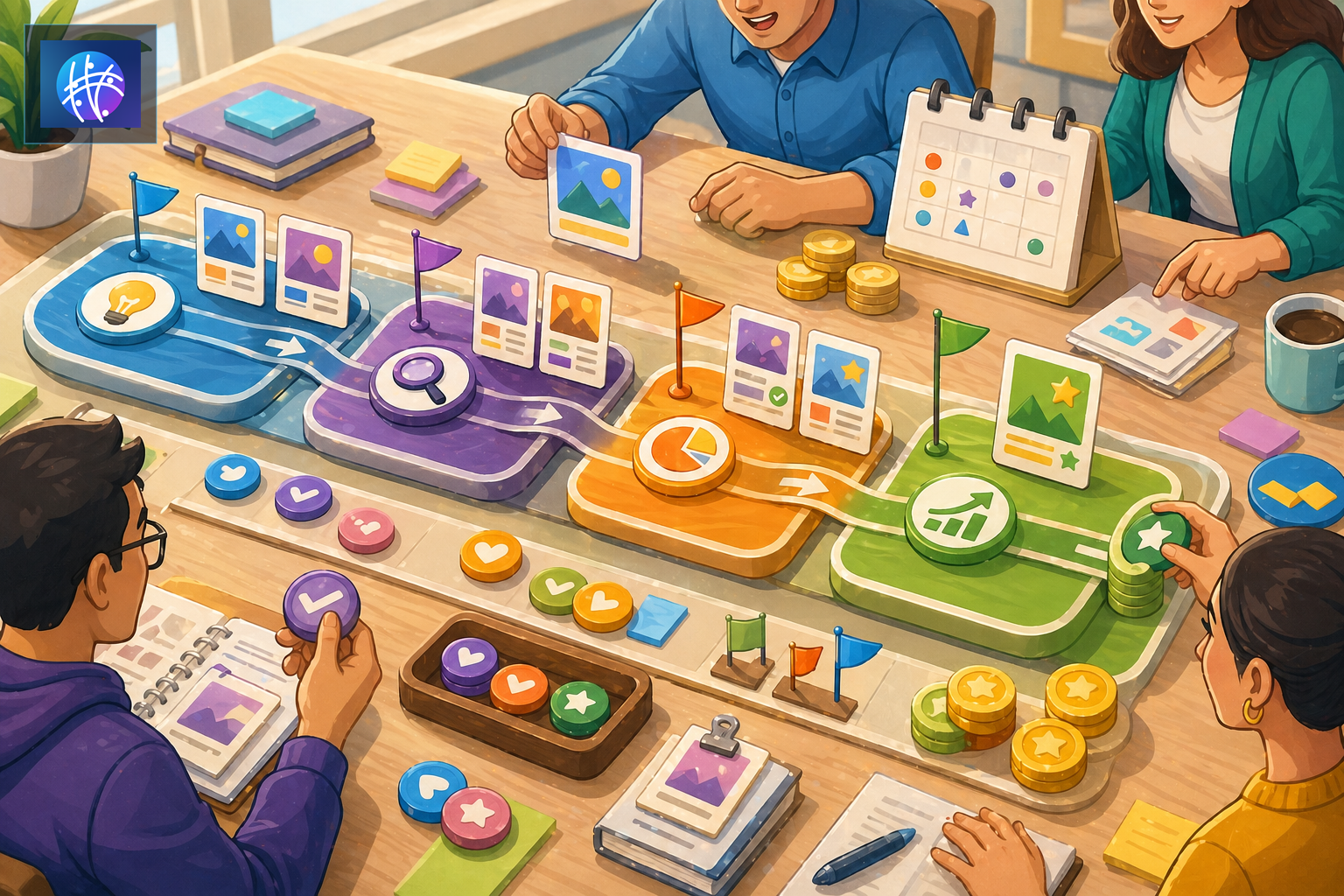 Advertising Creative Testing Framework Before Scaling Spend bright advertising creative testing editorial hero image with Meshline logo