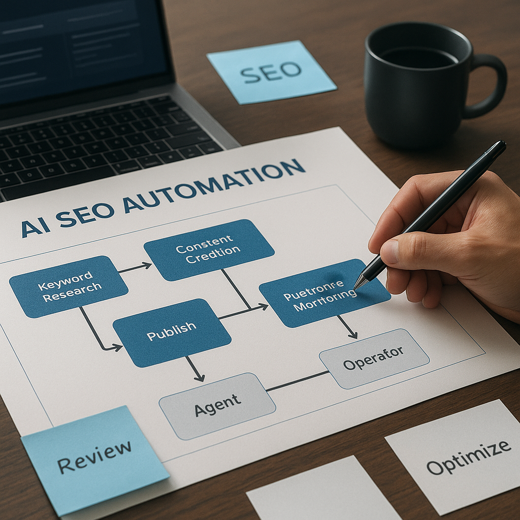 AI SEO Automation: Architects' Guide to Agents vs. editorial workflow illustration