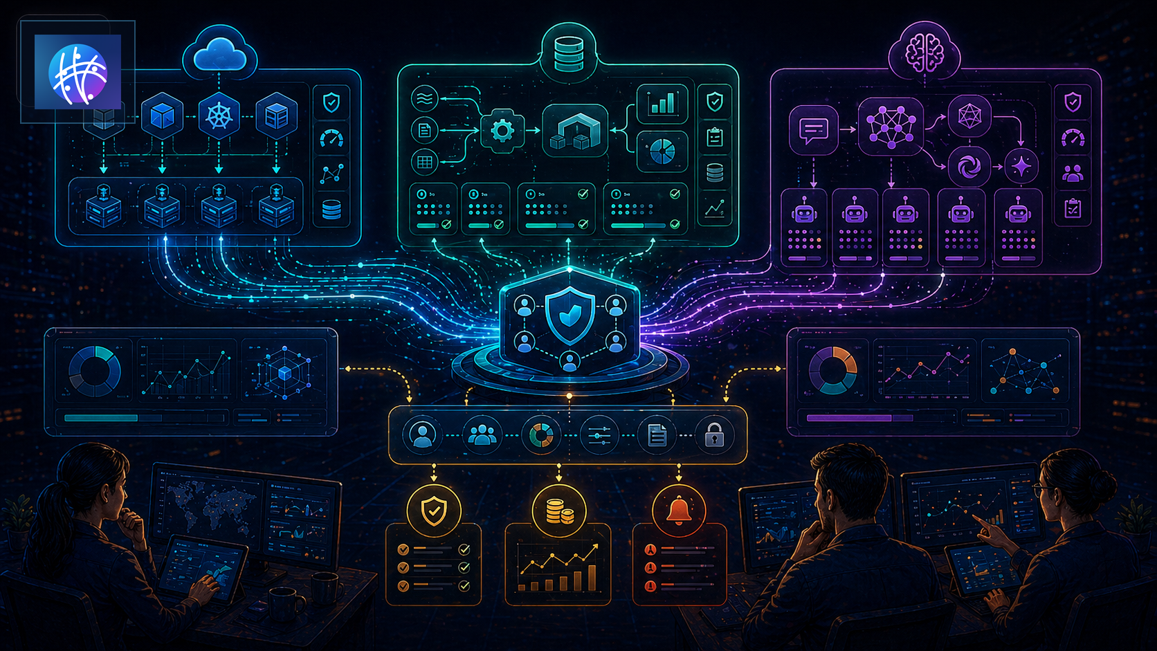 Compute Governance Examples for Cloud, Data, and AI Workloads premium compute governance hero image with Meshline logo