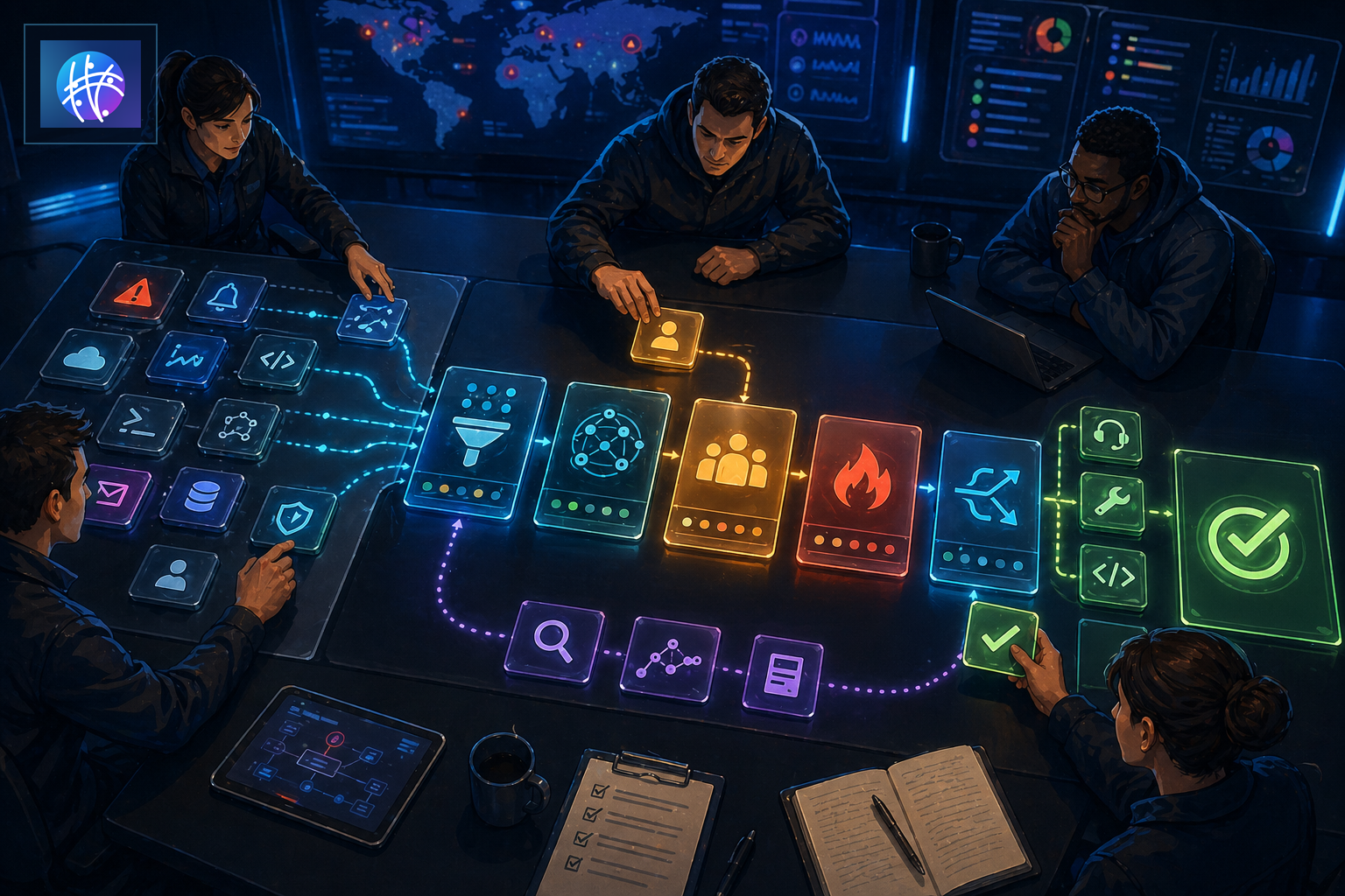 Event Correlation Framework for Incident Response cinematic event correlation operations map hero image with Meshline logo