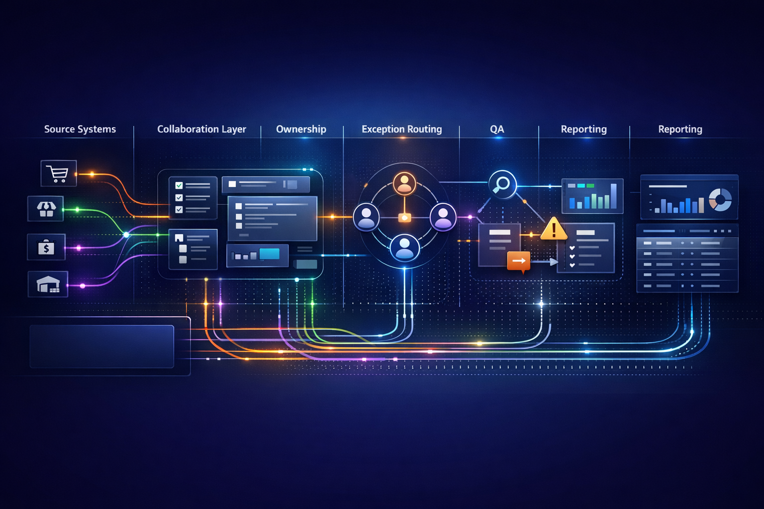 Meshline revenue reporting e-commerce operations engine Meshline workflow automation article visual