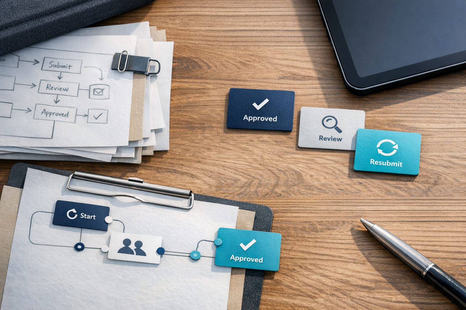 How Meshline's reviewable AI workflow controls turns approval workflows into a self-operating system Meshline workflow automation article visual
