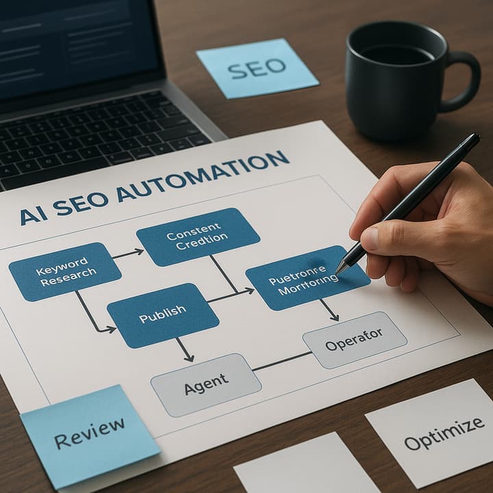 AI SEO Automation: Architects' Guide to Agents vs. editorial workflow illustration