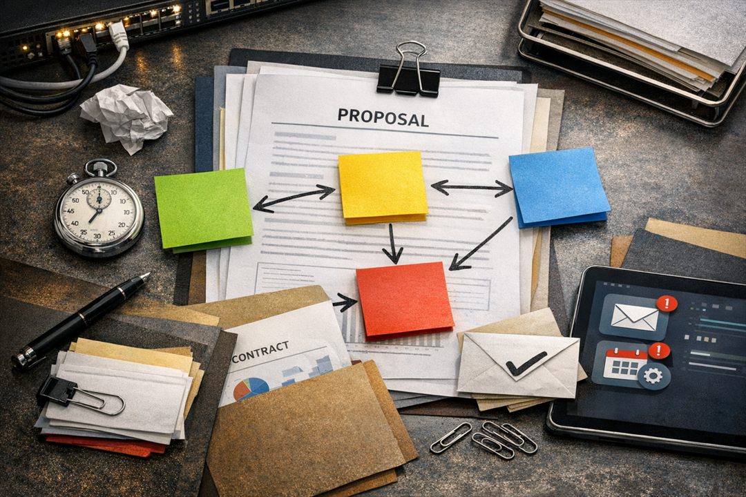 Stop proposal chaos: automate follow-up without constant coordination Meshline editorial blog cover image