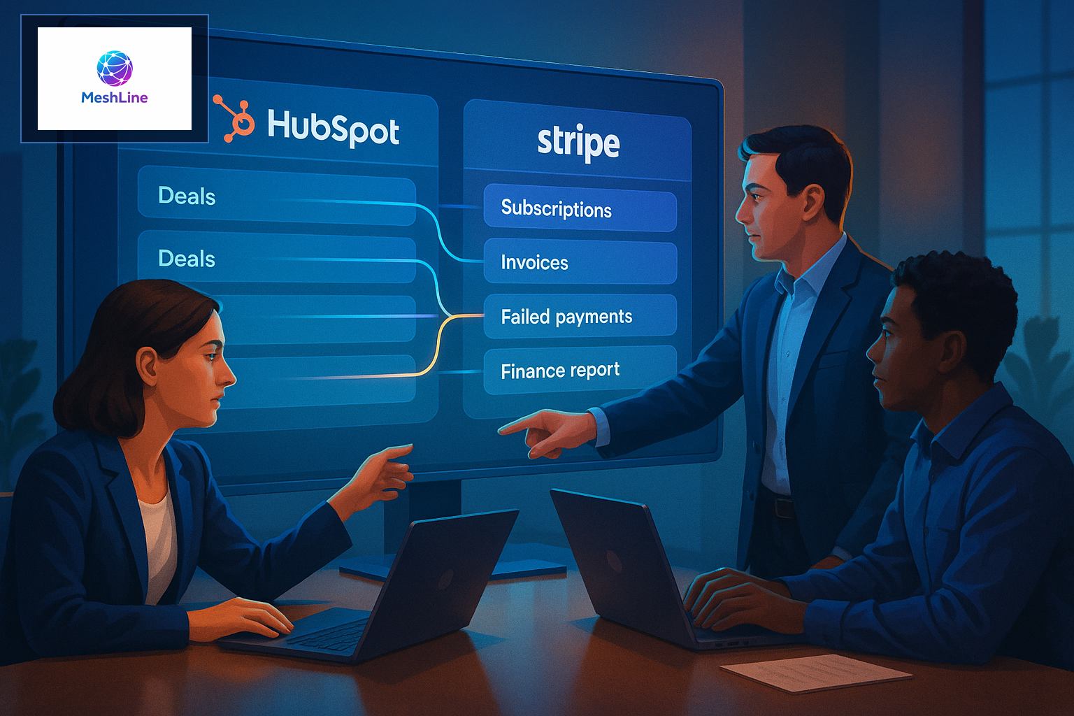 HubSpot Subscription Data vs Stripe Finance Mismatch: A Revenue Operations Guide Meshline OpenAI-generated workflow image for HubSpot subscription data vs Stripe finance mismatch