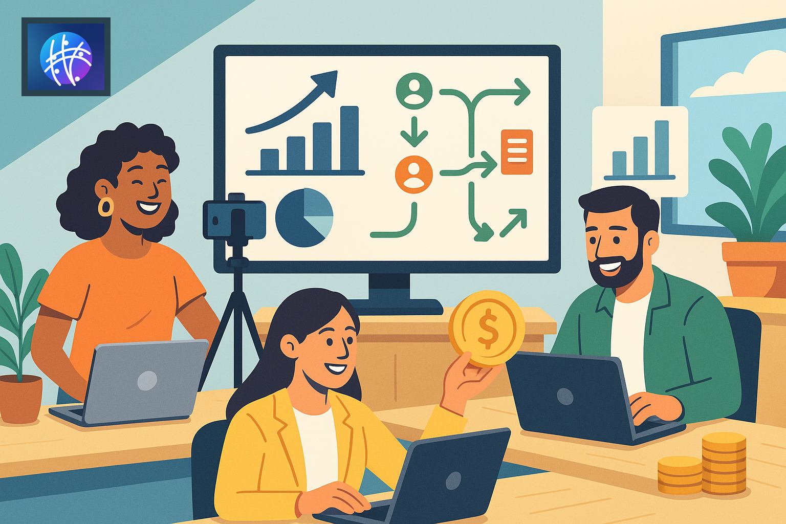 Influencer Marketing Growth with Meshline Visibility and Sales generated creator revenue hero image with Meshline logo