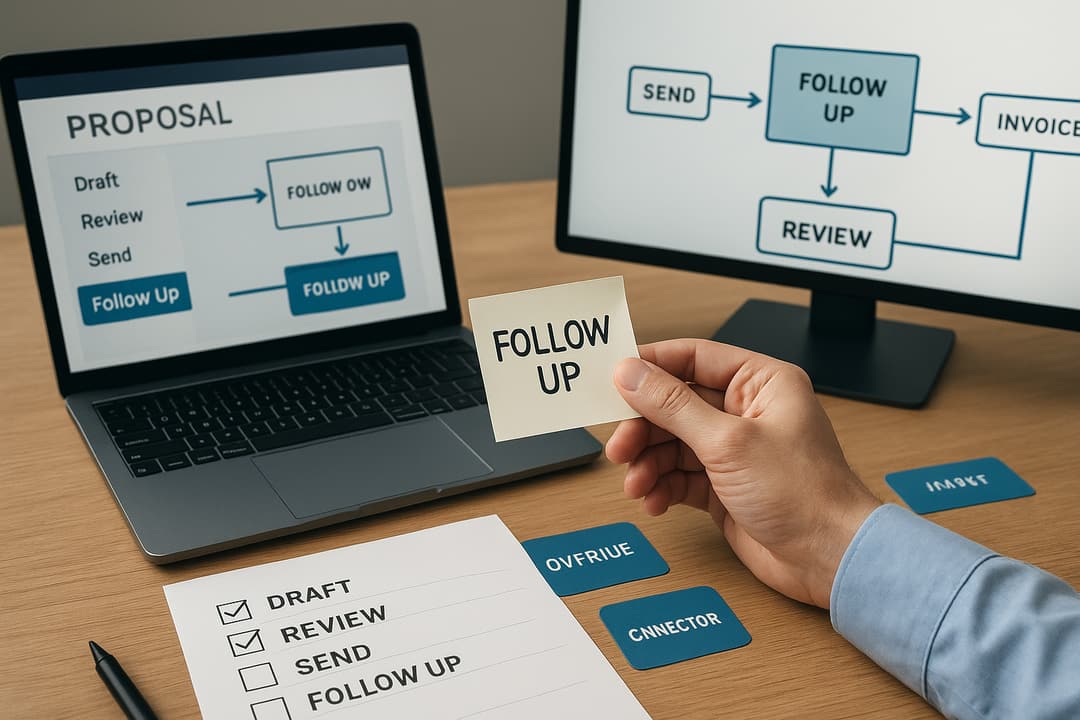 Diagram: Marketo (proposal_sent) → Orchestrator (queue, backoff, idempotency, dead-letter) → NetSuite (transaction record). Key fields: proposal_sent_at (Marketo), proposal_status and contract_signed_at (NetSuite), next_follow_up and integration_ack (orchestrator).