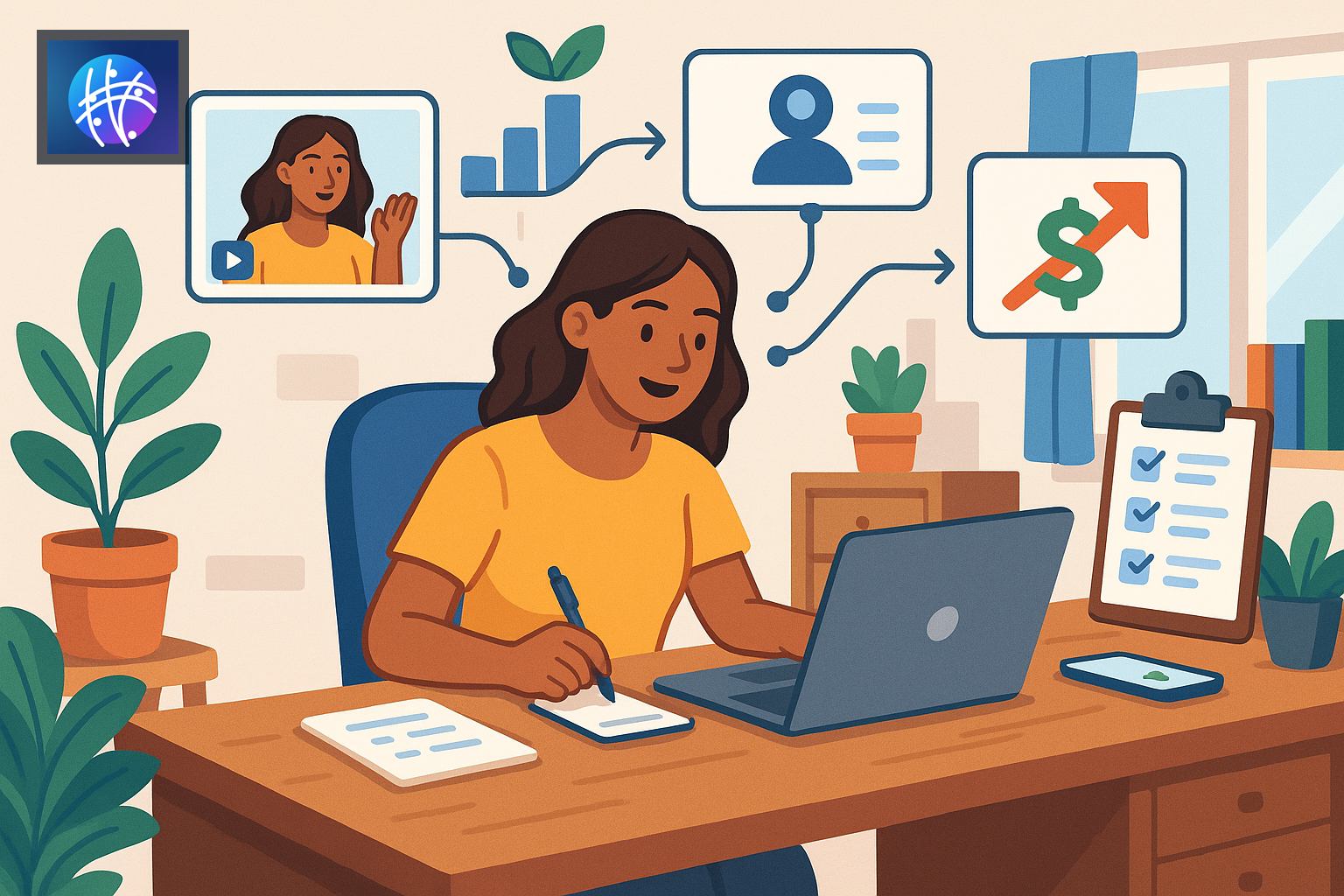 The Influencer Guide to Organic Reach, Lead Capture, and Revenue generated creator revenue hero image with Meshline logo