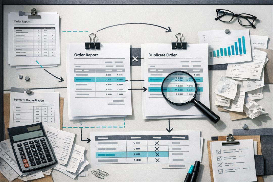 Cut Duplicate Order Records That Break Reconciliation Meshline workflow automation article visual