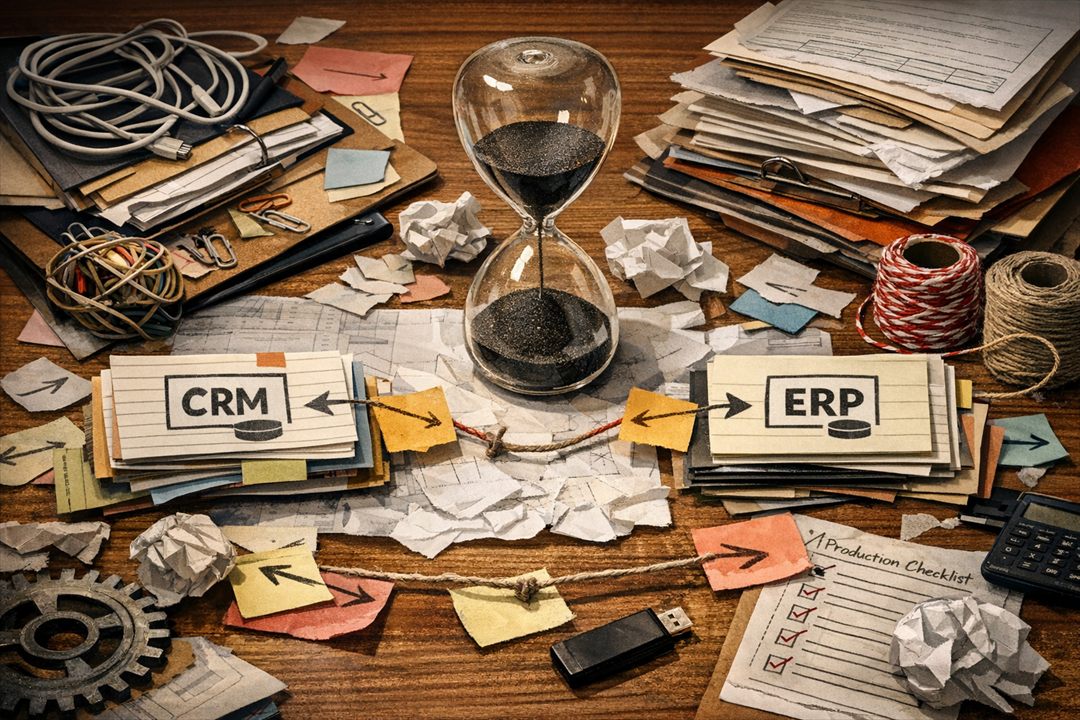 When CRM-to-ERP Sync Feels Like Content Production Drag Meshline editorial blog cover image