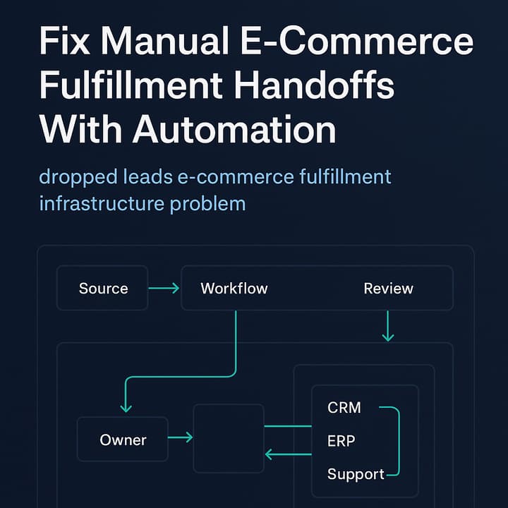 Diagram showing marketing leads flowing through cart, payment, OMS, WMS, and CX with an execution engine enforcing acknowledgements