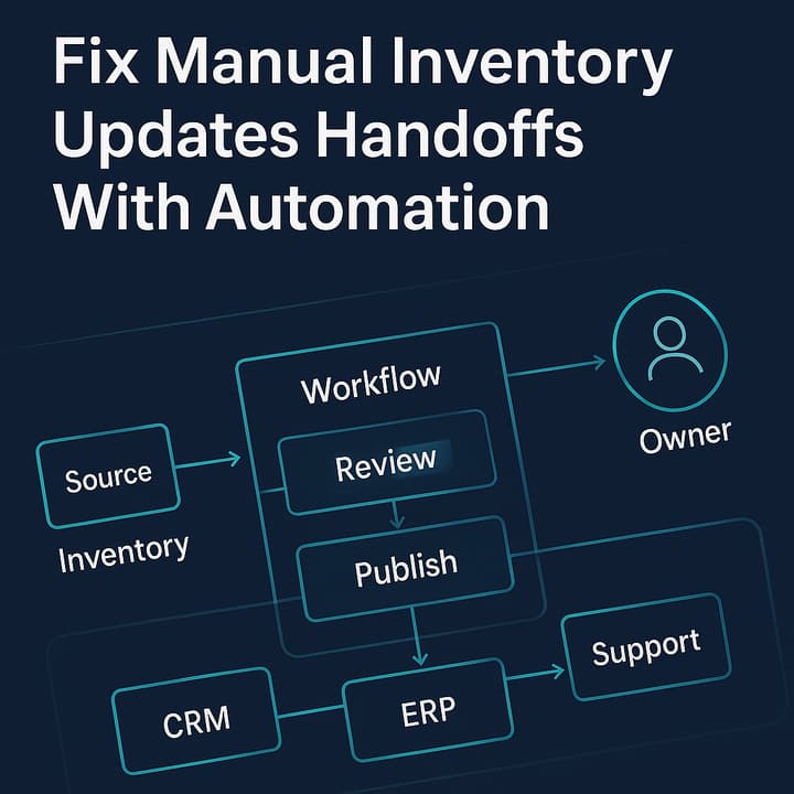 Dashboard showing CRM-to-inventory sync health, sequence numbers, and reconciliation delta for revenue operations teams.