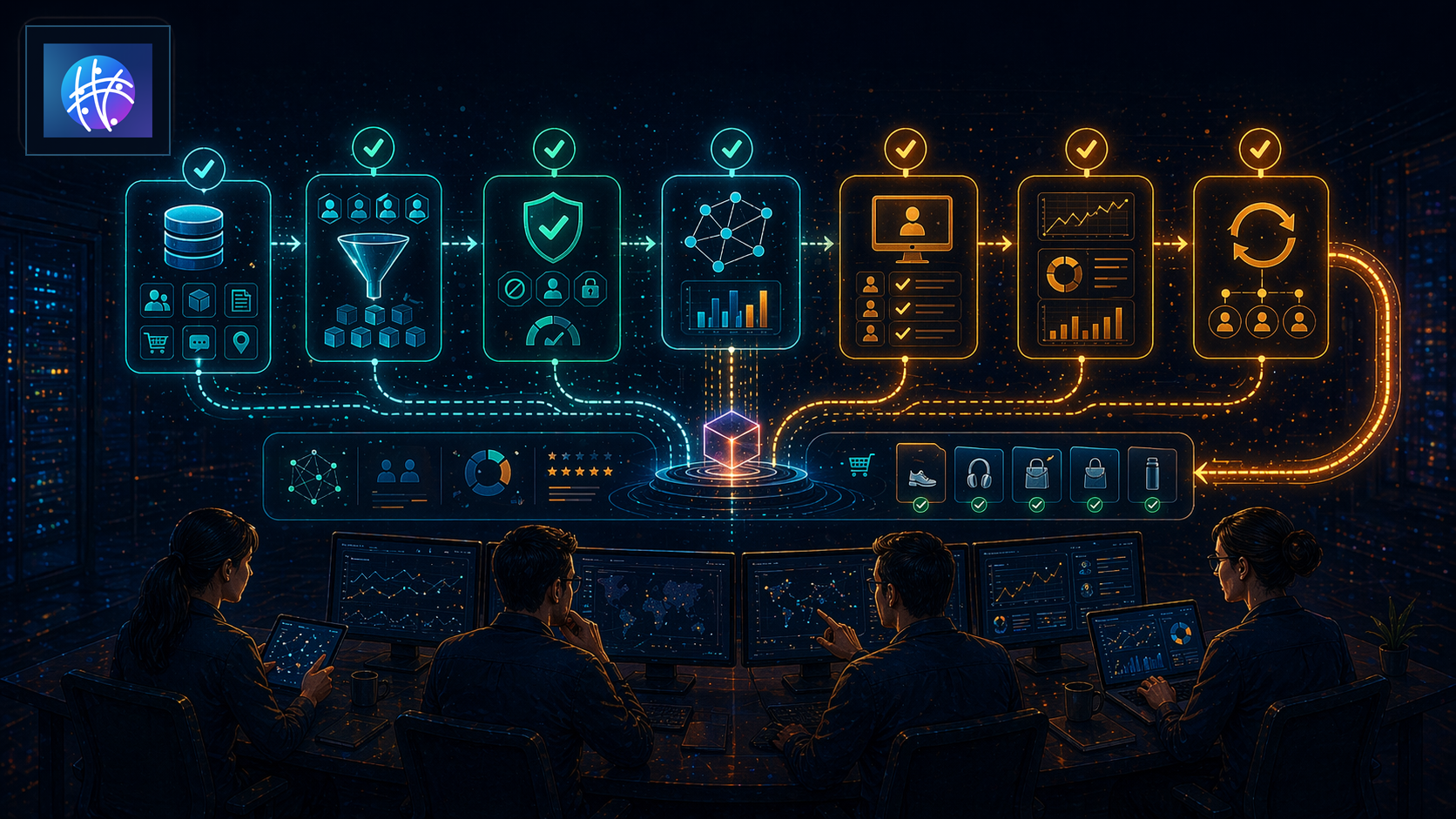 Recommendation Engine Implementation Checklist for Ops Teams premium recommendation engine hero image with Meshline logo
