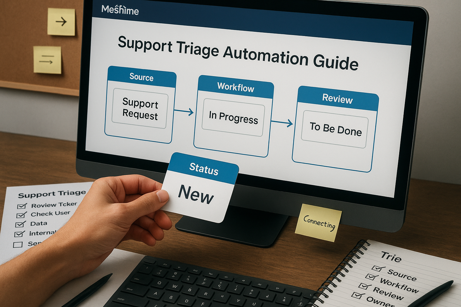 Diagram: Shopify webhook to ingestion to triage mapping showing order_id validation, dedupe, SLA computation, and ticket creation for Zoho and Monday.com